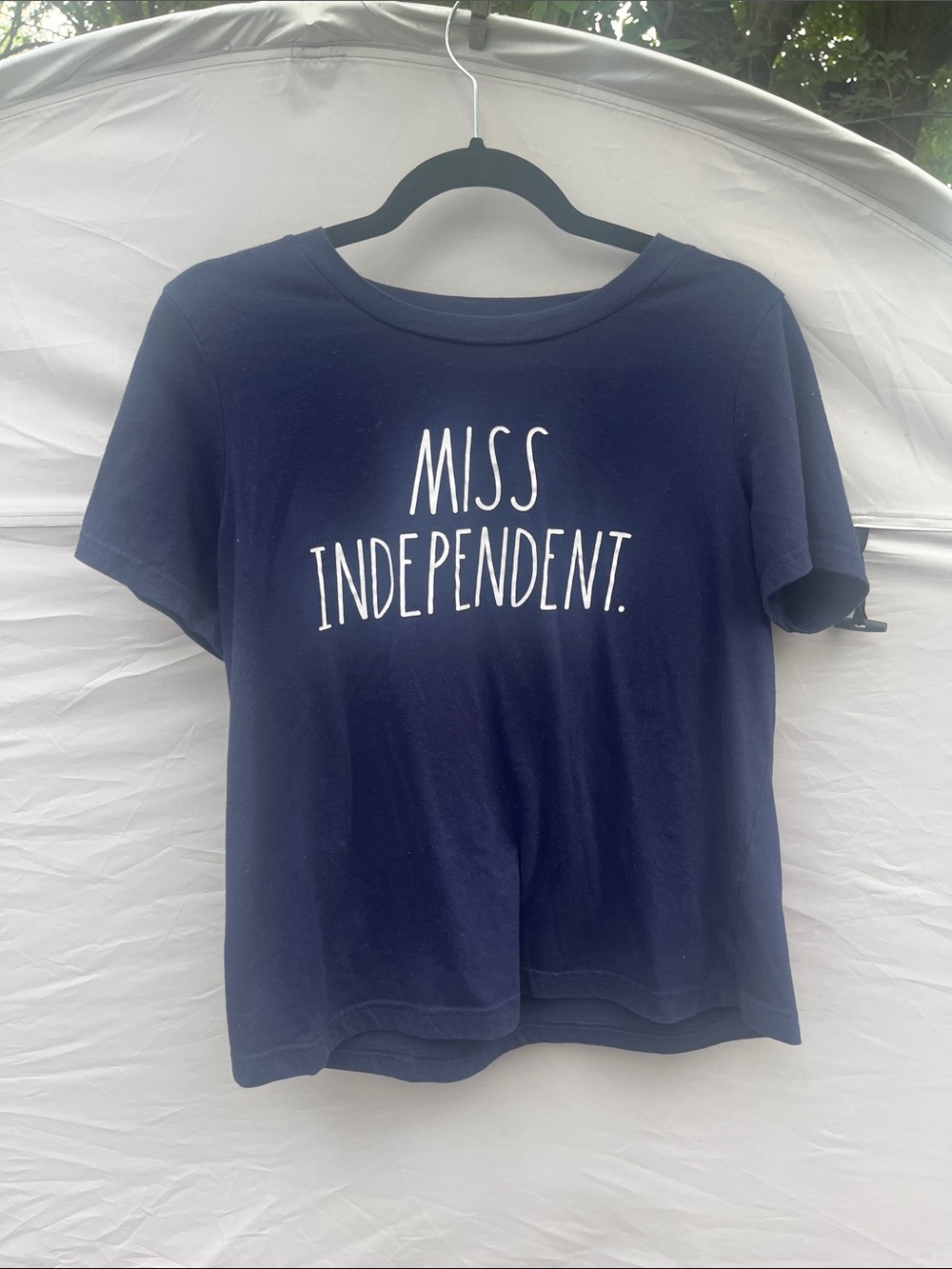Rae Dunn Navy Short-Sleeve 'Miss Independent' Tee